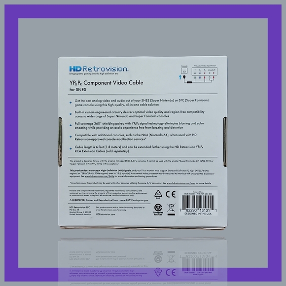 HD Retrovision YPbPr Component Video Cable for SNES New - Picture 2 of 7